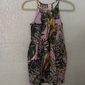 Crewcuts Pink and Green Floral Kids Dress